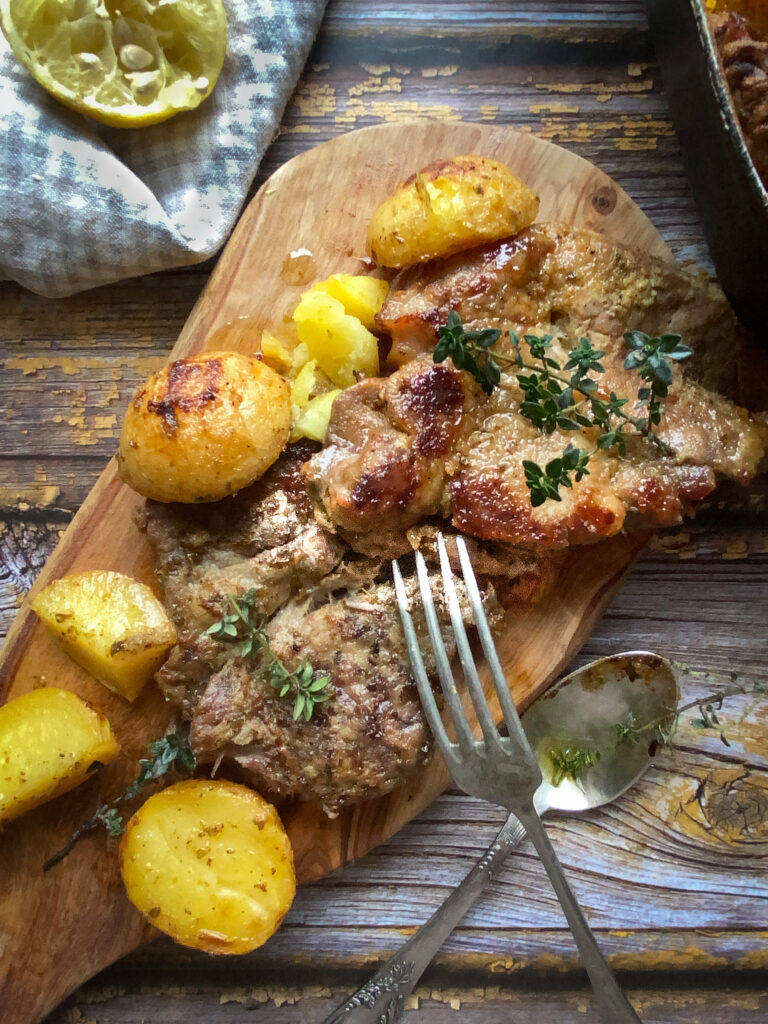 vepřová krkovička s hořčicí a citronem